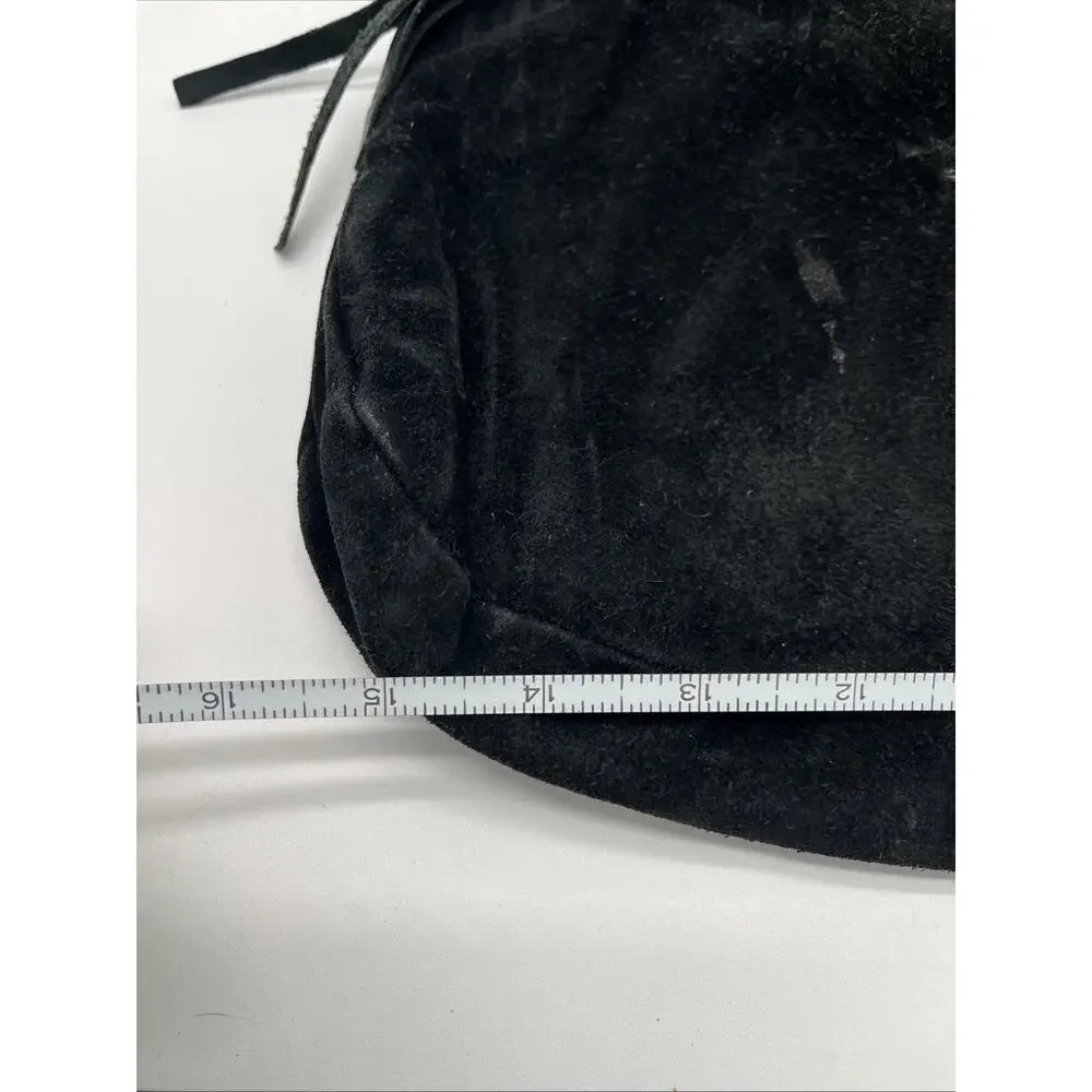 Pietro Alessandro New York Black Suede Leather Hobo Shoulder Bag Large Boho